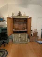 Large Seafoam Green Entertainment/TV Hutch