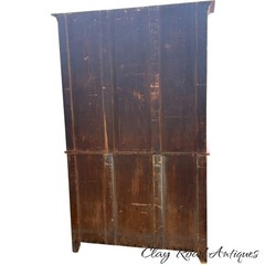 antique dutch cupboard step back cabinet old paint 1800s small size