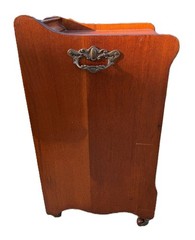 ANTIQUE 19th C. Hand Carved Victorian Mahogany Coal Purdonium Box w/ Metal Liner