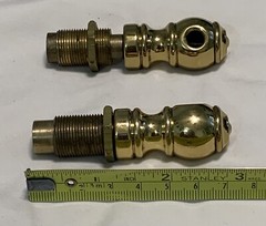 (2) Brass-RSW PB Bib Big Screw Hubs & (2) VCx30 Stem Extensions-Cabinet/Dresser