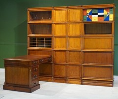 Barrister stacking Studio Globe Wernicke bookcase Desk Office Set