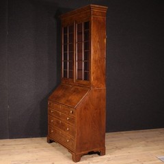 Georgian style double-body trumeau wood 20th century bureau desk bookcase