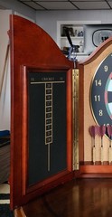 Vintage Bombay Company Dart Board Cabinet 22 3/4″ X 22″