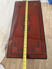 Mid Century Chinese Console Cabinet Double doors interior shelf Hand Painted
