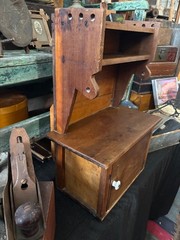 ANTIQUE MINIATURE CHILDS PRIMITIVE WOODEN STEP BACK CUPBOARD KITCHEN PANTRY