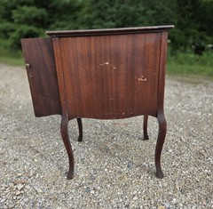 Antique Mahogany Wood Music Cabinet Record Cabinet Side Table