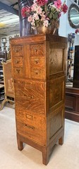 Antique American Quarter-Sawn Oak Globe 8 Drawer File Cabinet Circa 1920