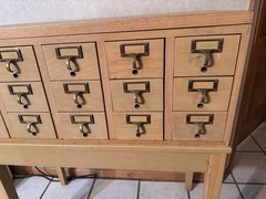 Mid-Century Modern 15-Drawer Library Card Catalog Apothecary, Etc