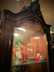Antique Display Cabinet/Curio LOUIS XV STYLE ETAGERE 19th century W/ Light.