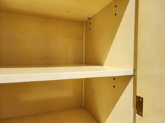 Faux Goatskin Display Etagere Bar Cabinets by JOHN STUART
