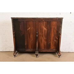 Antique Mission Oak Arts & Crafts Standing Map Case, Circa 1900