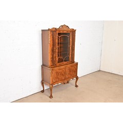 Romweber Chippendale Flame Mahogany Breakfront Bookcase Cabinet, Circa 1920s