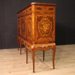 Bar cabinet inlaid wood furniture vintage sideboard commode 20th century