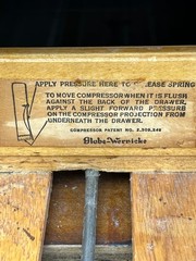 Globe Wernicke Antique Library Card Catalog File Cabinet 2 Drawer