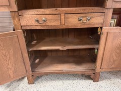 Late 1800 antique oak pie safe, a utilitarian cupboard designed for storage