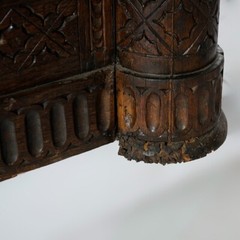 Antique Continental Carved Reliquary Cabinet & Carved Columns 18thC
