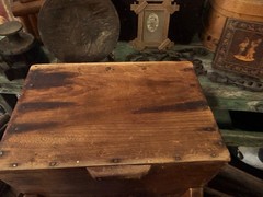 ANTIQUE MINIATURE CHILDS PRIMITIVE WOODEN STEP BACK CUPBOARD KITCHEN PANTRY