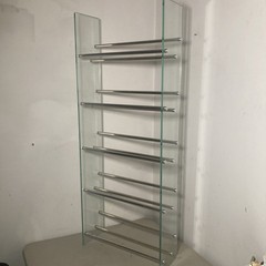 Vintage Glass Metal Shoe Rack RARE 51” Tall Unique High Class Shoe Rack