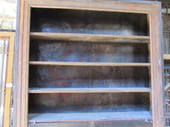 C – Antique Wooden Shelf With Metal Doors. X3283