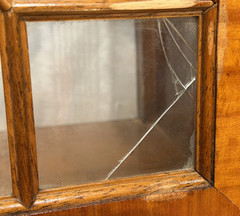 English Edwardian Style Breakfront in Satinwood with Dentil Molding