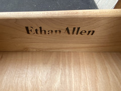 66554 Ethan Allen Maple Cabinet with Bookcase Top