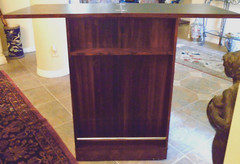 Mid Century Modern Vintage Rosewood Expandable Top Rolling Bar cabinet