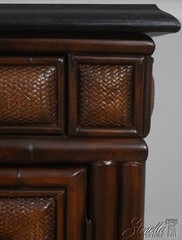 72451: Pair Of THOMASVILLE Ernest Hemingway Rattan & Stone Cabinets