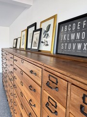 Antique 63 Drawer Lab, Parts or Apothecary Storage Cabinet, Card Catalog