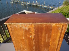 Antique Child’s size Wooden Step Back Cupboard Cabinet