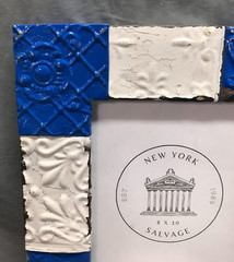 Decorative Salvaged 8×10 Tin Ceiling 3″ Patchwork Metal Picture Frame Old 51-25B