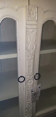 Antique Cabinet Hutch Carved Rose French Provincial Country Display Case Curio