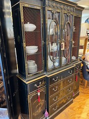 Vintage Chinoiserie China Cabinet by Union National