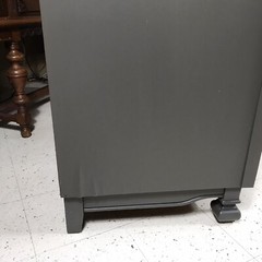 Sumpter Cabinet Co. Flat Olive Green Tall China Hutch with Gold Hardware Narrow