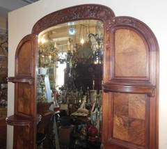 RARE MAJORELLE French CONSOLE Art Nouveau Hall Cabinet Mirror LA VIGNE Chateau