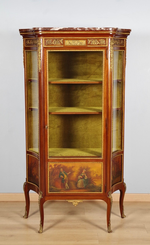 Transition display case in mahogany, gilded bronze and Martin varnish, circa …