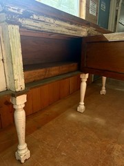 Rustic Custom-Built Cabinet/Counter Table w/ Heart Pine Top GA20719