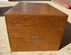 Vintage Globe Wernicke Wood Dove Tailed Rolodex Box Nice Oak ?