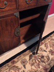 Thomasville Huntley Collection Dark Wood China Cabinet w/ Beveled Glass Doors