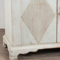 19th Century Swedish Gustavian Pine Wedding Cabinet in Gray Painted Finish