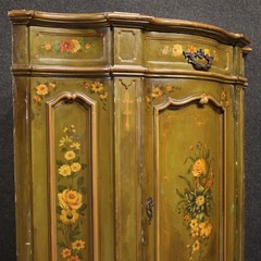 Painted lacquered corner cupboard furniture sideboard venetian style 20th cent