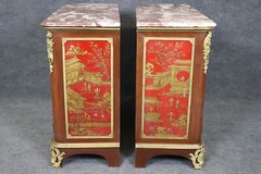 Extremely Rare Pair of Large Scale Signed Maison Jansen Chinoiserie Buffets