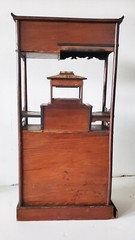 Antique 19th C. Japanese Parquetry Wood ‘Shadona’ Etagere Display Shelf Drawers