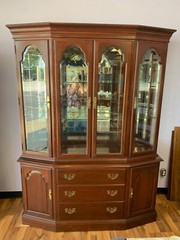 Dark wood Lighted China Cabinet Ethan Allen