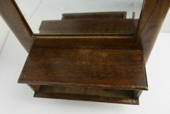Hallway Cabinet Beveled Glass Mirror Hand Carved Antique XL HTF Impressive