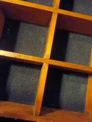 Wood Glass Curio Display Cabinet Shadow Box Wall Mount SMC 15” w/Black Felt Back