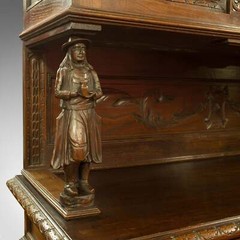 Antique Carved Breton Buffet Cabinet, French, Sideboard, Oak, Circa 1880