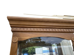 65590 PAIR of Matching Oak Curio China Cabinets