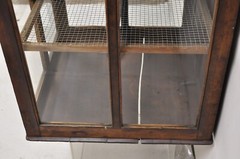 Antique Wood & Glass Counter Top Display County Store Pie Safe Display Cabinet