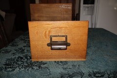 ANTIQUE WOOD LIBRARY SINGLE DRAWER CARD CATALOG