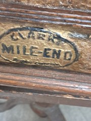 Antique Clark’s 6 Drawer Mile End Spool Cabinet – Solid Wood- Embossed Tin